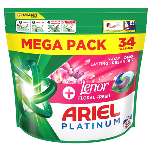 ARIEL PLATINUM+ PODS LENOR FLORAL FRESH 34W