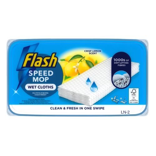 FLASH SPEEDMOP REFILL PADS ANTI BACTERIAL LEMON 10S