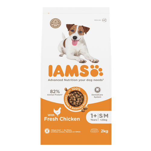 IAMS WITH FRESH CHICKEN 1+ YEARS S/M <25KG 2KG