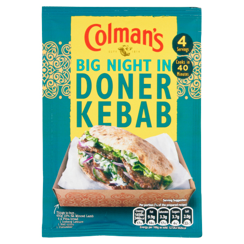 COLMAN'S WEEKEND WONDERS MEAL MAKER RECIPE MIX DONER KEBAB 38G