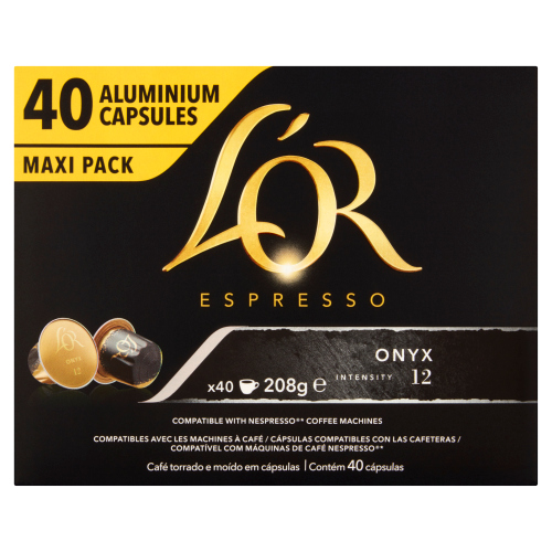 L'OR ESPRESSO ONYX 12 INTENSITY COFFEE PODS 40S