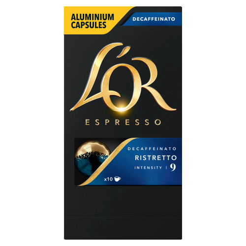 L'OR ESPRESSO RISTRETTO INTENSITY 9 DECAF COFFEE PODS 10S