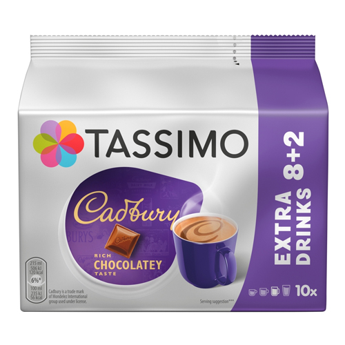 TASSIMO CADBURY HOT CHOCOLATE PODS 10S