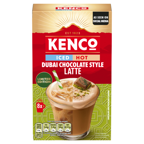 KENCO ICED HOT DUBAI CHOCOLATE STYLE LATTE COFFEE SACHETS 8'S