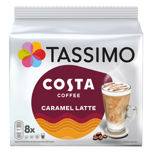 TASSIMO COSTA CARAMEL LATTE COFFEE PODS 8S