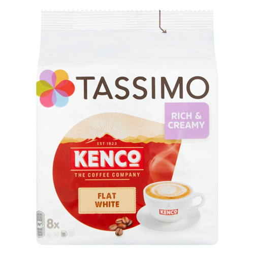 TASSIMO KENCO FLAT WHITE COFFEE PODS 8S