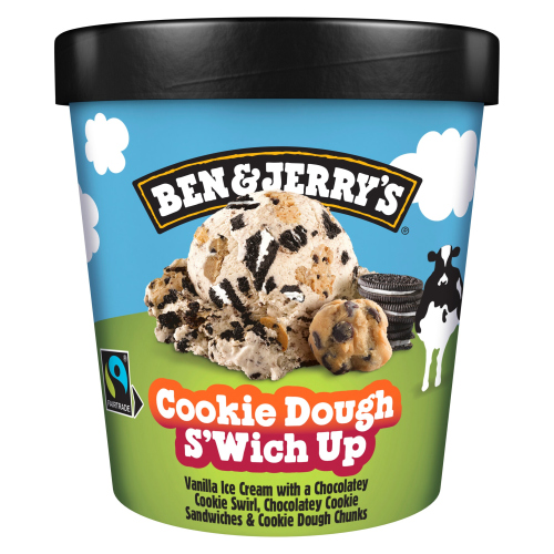 BEN & JERRY'S ICE CREAM COOKIE DOUGH S'WICH UP 465 ML