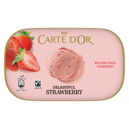 CARTE D'OR ICE CREAM TUB DELIGHTFUL STRAWBERRY 900 ML