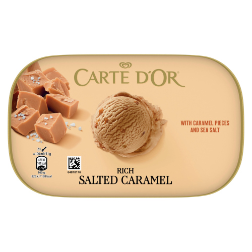 CARTE D'OR ICE CREAM TUB RICH SALTED CARAMEL 900 ML