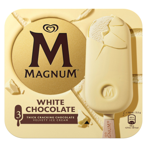 MAGNUM WHITE CHOCOLATE ICE CREAM STICKS 3X 100ML