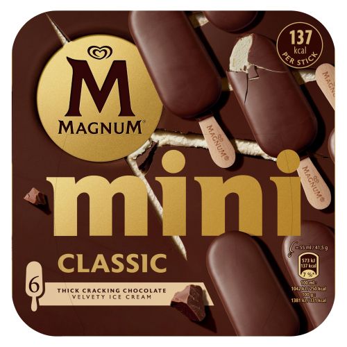 MAGNUM MINI CLASSIC ICE CREAM STICKS 6X 55ML