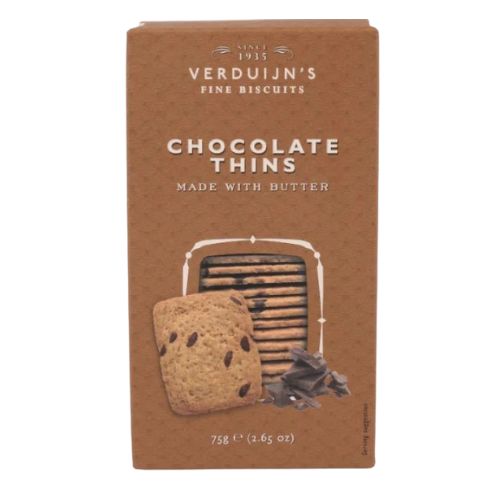 VERDIJN'S CHOCOLATE THINS MADE WITH BUTTER 75G