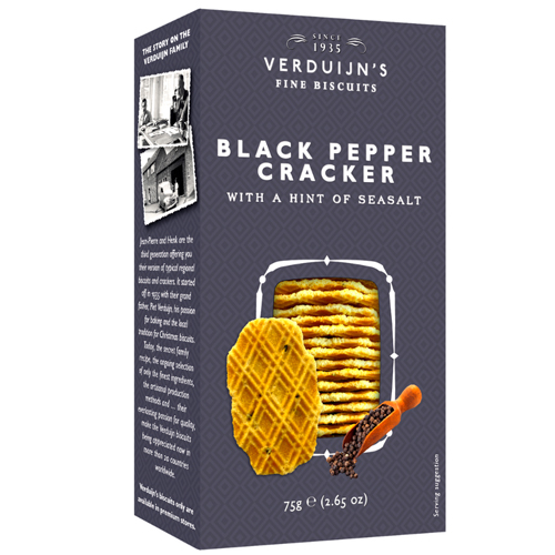 VERDIJN'S BLACK PEPPER CRACKER IN SEA SALT 75G