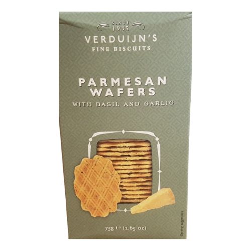 VERDIJN'S PARMESAN WAFERS IN BASIL & GARLIC 75G