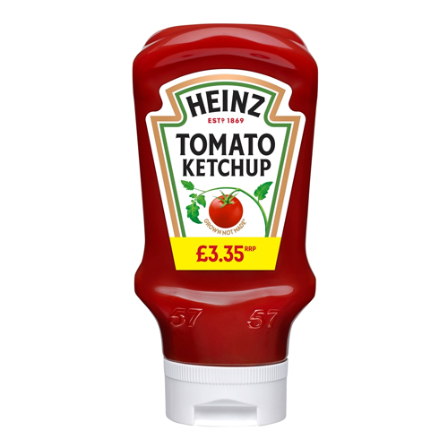 HEINZ TOP DOWN SQUEEZY TOMATO KETCHUP SAUCE PMP £3.35 460G
