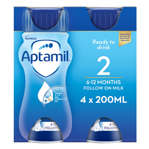 APTAMIL 2 6-12 MONTHS FOLLOW ON MILK 4PK 200ML