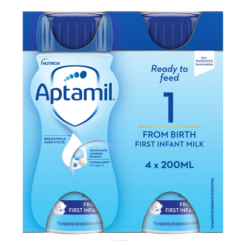 APTAMIL 1 FROM BIRTH FIRST INFANT MILK 4PK 200ML