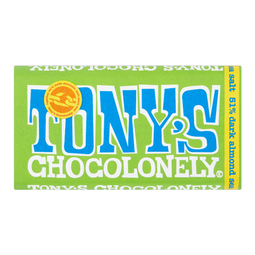 TONY'S CHOCOLONELY DARK ALMOND SEA SALT 180G