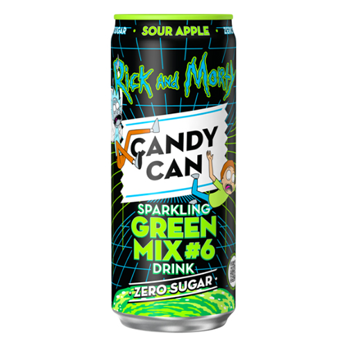 CANDY CAN RICK & MORTY GREEN MIX #6 SOUR APPLE 330ML