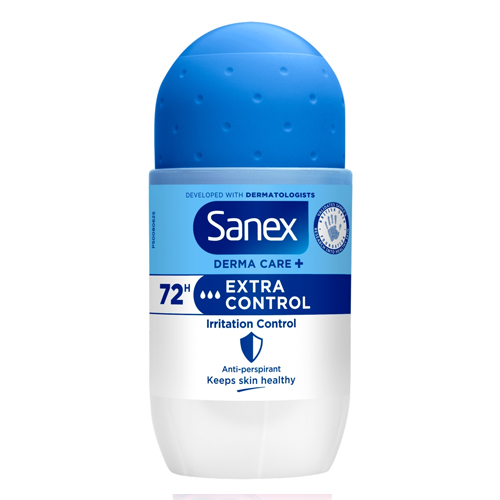 SANEX DERMA CARE+ EXTRA CONTROL 72H ANTIPERSPIRANT ROLL-ON DEODORANT 50ML