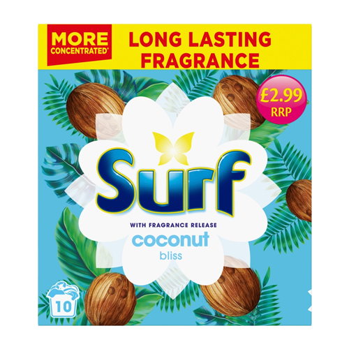 SURF POWDER 10W COCONUT BLISS PMP £2.99 500G
