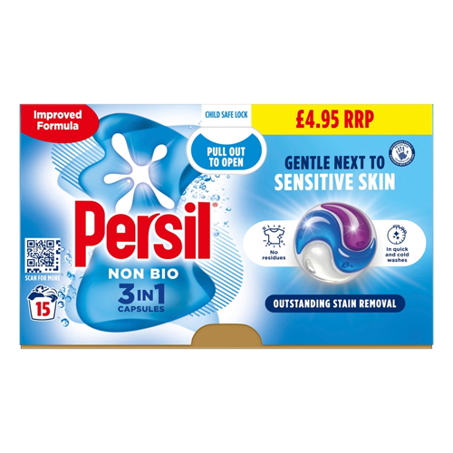 PERSIL 3 IN 1 NON BIO WASHING CAPSULES PMP £4.95 15W