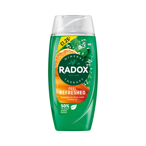 RADOX SHOWER GEL FEEL REFRESHED PMP £1.25 225ML