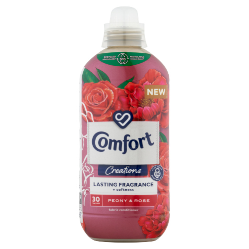 COMFORT PERFUME CREATIONS PEONY & ROSE FABRIC CONDITIONER 30 WASHES 900ML