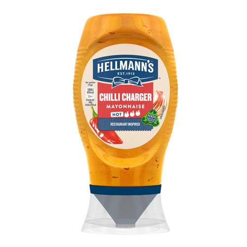 HELLMANN'S CHILLI CHARGER SQUEEZY MAYONNAISE 250ML