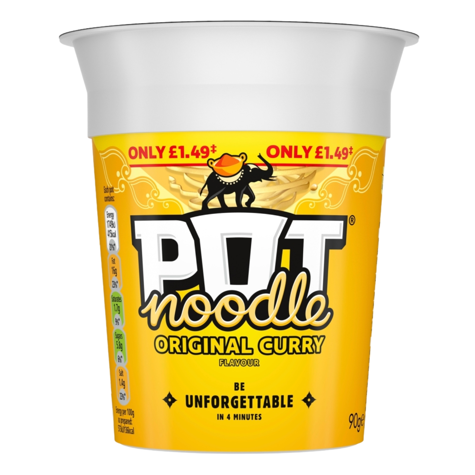 POT NOODLE ORIGINAL CURRY PMP £1.49 90G