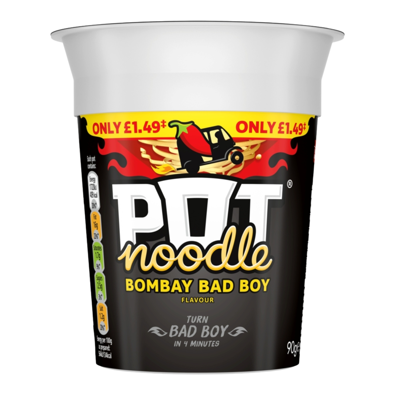 POT NOODLE BOMBAY BAD BOY PMP £1.49 90G