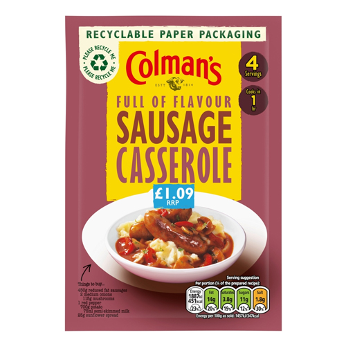 COLMAN'S SAUSAGE CASSER PMP £1.09 39G