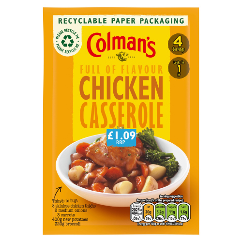 COLMAN'S RECIPE MIX CHICKEN CASSEROLE PMP £1.09 40G