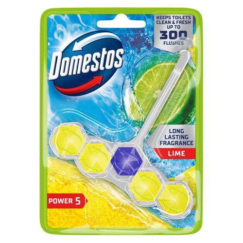 DOMESTOS POWER 5 TOILET RIM BLOCK LIME 50G