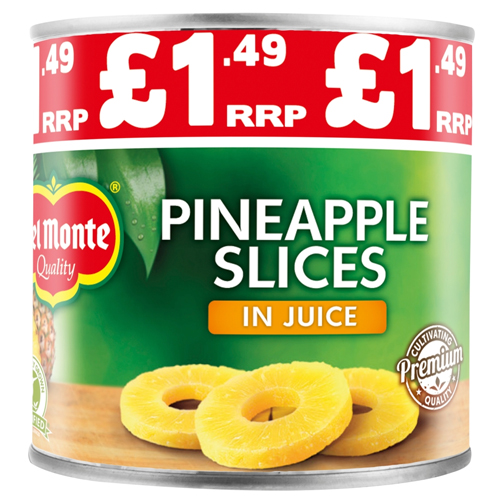 DEL MONTE PINEAPPLE SLICES IN JUICE PMP £1.49 435G