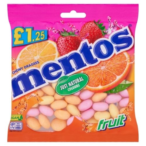MENTOS FRUIT BAG  PMP £1.25 135G
