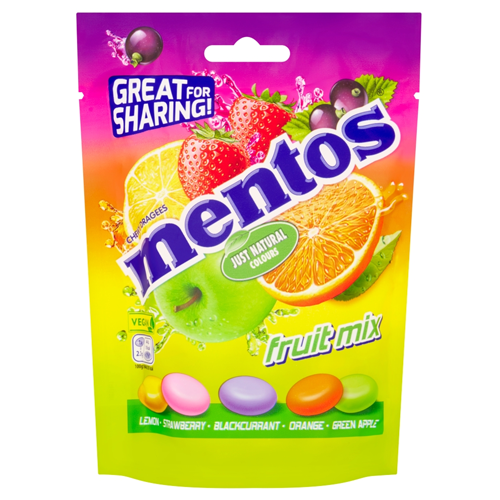 MENTOS FRUIT MIX CHEWY DRAGEES 140G