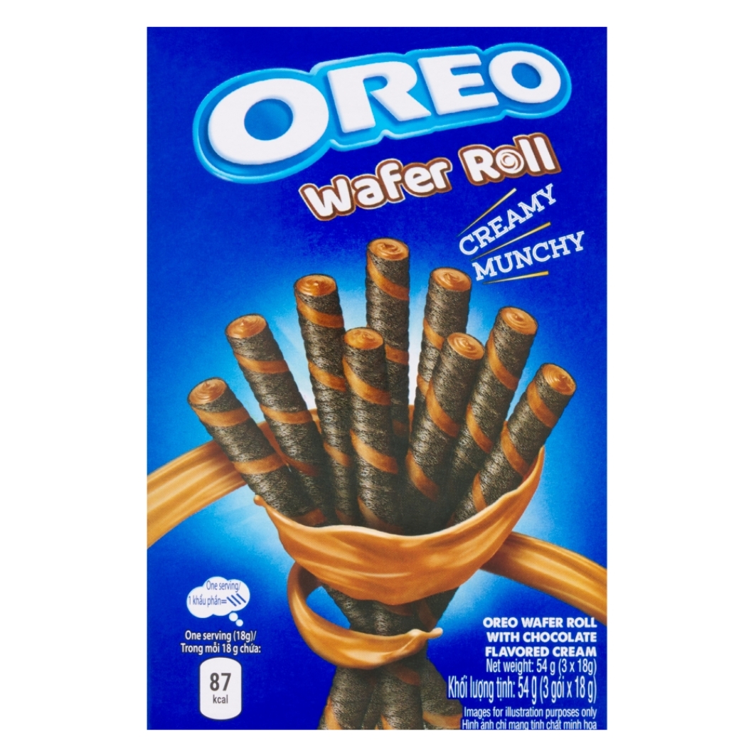 OREO WAFER ROLL WITH CHOCOLATE FLAVOURED CREAM 54G