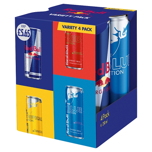 RED BULL ENERGY EDITIONS VARIETY PMP £5.35 4PK 250ML