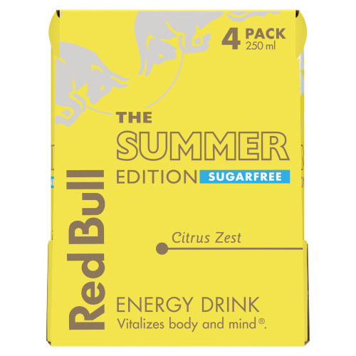 RED BULL ENERGY SUGAR FREE SUMMER EDITION 4PK 250ML
