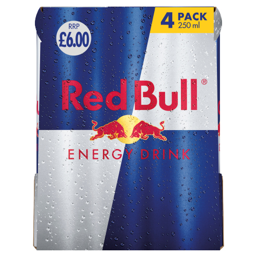 RED BULL ENERGY 4PK CAN PMP £6.00 250ML