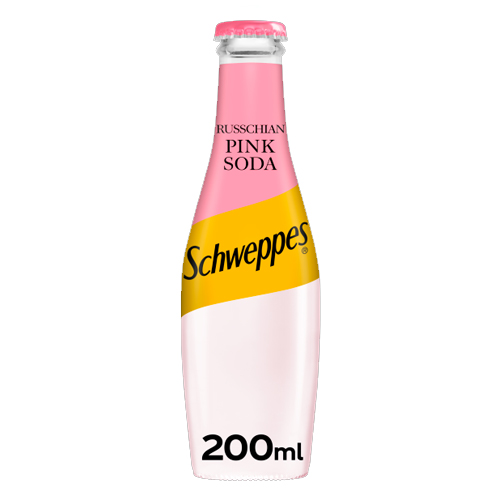 SCHWEPPES RUSSCHIAN PINK SODA GLASS 200ML