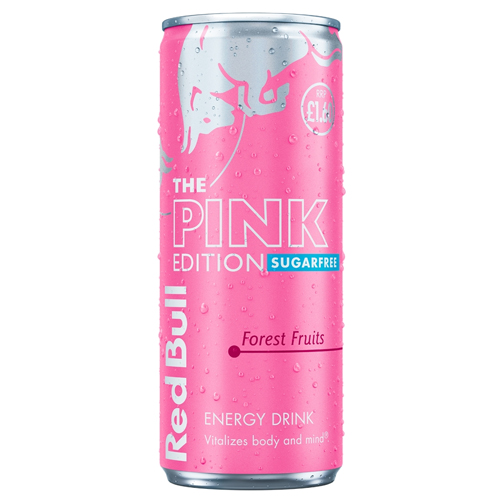 RED BULL ENERGY SUGAR FREE PINK EDITION PMP £1.60 250ML