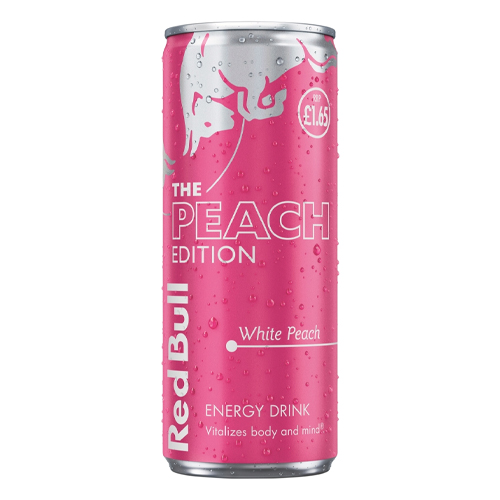RED BULL ENERGY SUMMER EDITION WHITE PEACH PMP £1.65 250ML