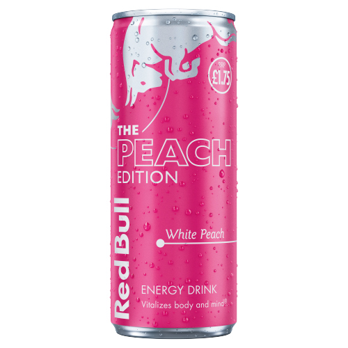 RED BULL ENERGY EDITION WHITE PEACH CAN PMP £1.75 250ML