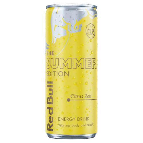 RED BULL ENERGY SUMMER EDITION CITRUS ZEST CAN PMP £1.75 250ML