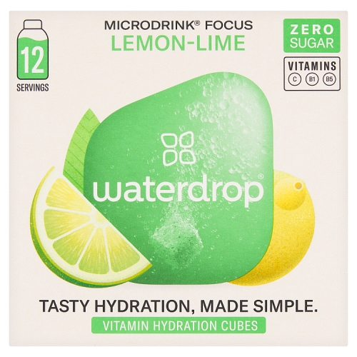 WATERDROP MICRODRINK FOCUS LEMON-LIME VITAMIN HYDRATION CUBES 25.2G