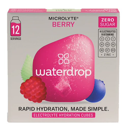 WATERDROP MICROLYTE BERRY ELECTROLYTE HYDRATION CUBES 12S