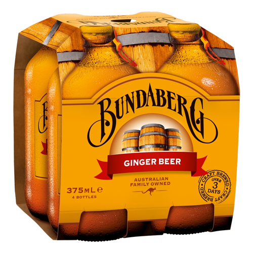 BUNDABERG GINGER BEER 4PK 375ML