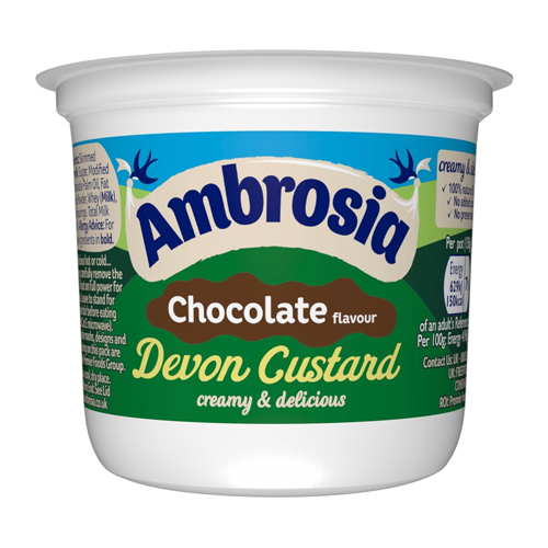 AMBROSIA CHOCOLATE FLAVOUR DEVON CUSTARD POT 150G